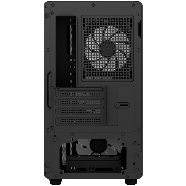 EVOLVEO Panthera, skříň mATX, 6x ARGB ventilátor 120mm, dřevěný přední panel + skleněná bočnice