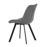 Židle jídelní, šedá látka, nohy černý kov