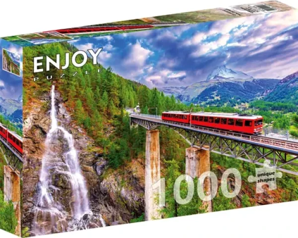 ENJOY Puzzle Ozubnicová dráha Gornergrat, Švýcarsko