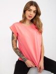 Broskvové jednobarevné tričko z bavlny Revolution