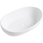CERANO - Umyvadlo z litého mramoru Persea - na desku - bílá matná - 50x32 CER-WB23