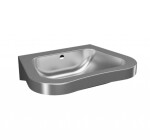 SANELA - Nerezová umyvadla Umyvadlo bezbariérové 620x505 mm, bez otvoru baterii, matná nerez SLUN 66