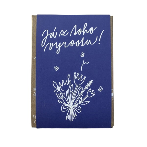 Blossombs Dárková sada semínek divokých květin Já z toho vyrostu – 4 ks, modrá barva, papír