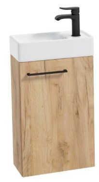 Erga Kim, závěsná WC skříňka 50x23x60 cm + keramické umyvadlo 50cm, dub řemeslný (Craft), ERG-207-D-05017+1430 ERG-207-D-05017-1430