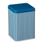 Ib Laursen Plechová dóza s víkem Blue Stripes, modrá barva