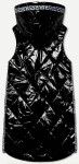 Černá lesklá vesta s lemovkami (7004BIG) odstíny černé 48