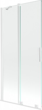 MEXEN/S - Velar Dvoukřídlá posuvná vanová zástěna 90 x 150 cm, transparent, bílá 896-090-000-01-20