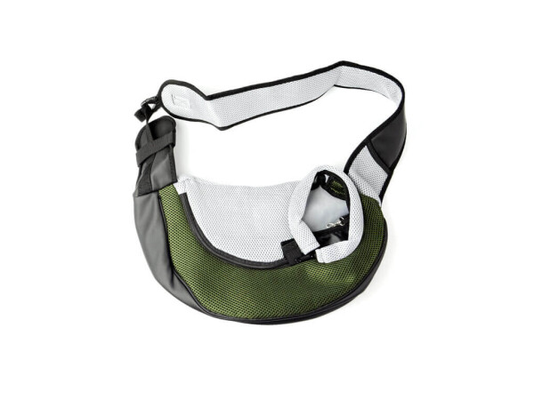 Travel taška pro psa přes rameno Barva: Tmavě zelená, Dle váhy psa: do 3,5 kg 38 x 22 cm, 42 x 26 cm