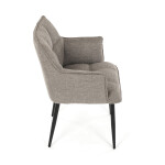 Židle jídelní, hnědá vodoodpudivá látka, černý matný lak, kovové nohy