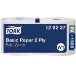 Tork 129237 papírová utěrka Basic v roli 2vrstvy W1 v balení 2ks 1500útržků