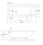 Kielle - Arkas I Obdélníková vana 160x70, bílá 11111320