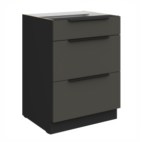 Spodní skříňka Aria 60 D 3S BB - Premium Box Barva korpusu: Černá, Barva dvířek: GR - Graphite AFM