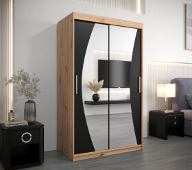 Šatní skříň Abi W0 Barva korpusu: Dub artisan, Rozměry: 120 cm, Dveře: Černá