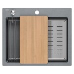Quadron - Granitový dřez KURT 110 WORKSTATION Grey Metallic ZLE-09004