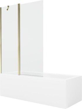 MEXEN/S - Cubik obdélníková vana 150 x 70 cm s panelem + vanová zástěna 120 cm, transparent, zlatá 550315070X9412115000