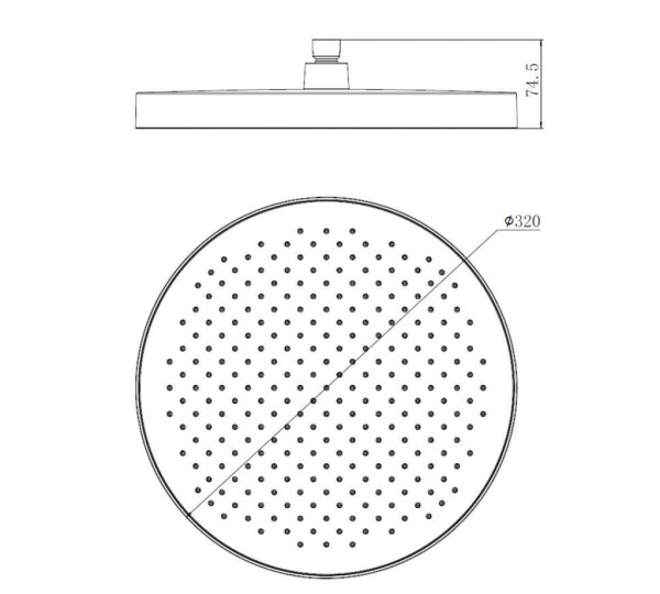Kielle - Oudee Hlavová sprcha 320, sprchové rameno 350 mm, chrom/bílá 20102SE90