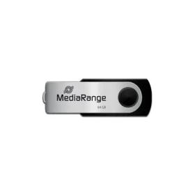 MediaRange MR912 64GB stříbrná / Flash Disk / USB-A 2.0 / čtení: 17MBs / zápis: 8MBs (MR912)