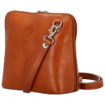 Luxusní dámská kožená crossbody kabelka Defra, koňaková