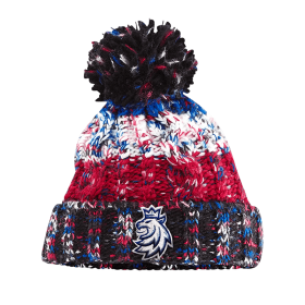 STØÍDA SPORT Pánská Zimní Čepice Logo Lev Český Hokej Melírovaná Trikolora