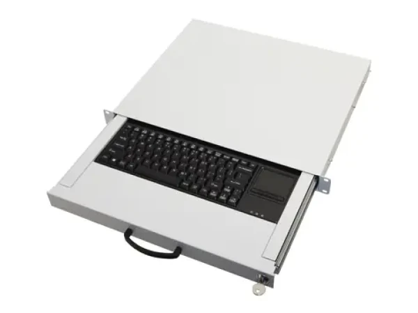 Equip 19" šedý šuplík na klávesnici s touchpadem / DE layout / uzamykatelný / 1,8 m kabel (261612)