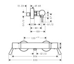 HANSGROHE - Ecostat Comfort Termostatická sprchová baterie Care, prodloužené rukojeti, chrom 13117000