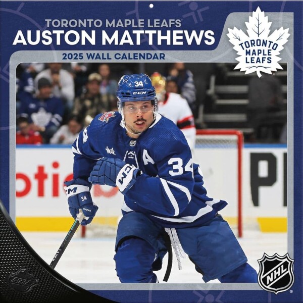 JF Turner Kalendář Toronto Maple Leafs Auston Matthews #34 2025 Wall Calendar