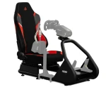 Nitro Concepts S-Racer - X1000 Inferno Red Bundle / Skládací stojan pro volant + Herní židle / tkanina / nosnost 120 kg (GABU-488)