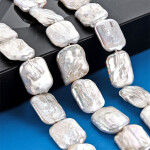 Přírodní barokní Keshi perla - bílá - 18-22 x 14-16 x 3-7 mm - 1 ks