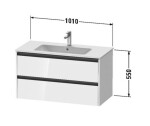 DURAVIT - Ketho.2 Umyvadlová skříňka 55x101x48 cm, 2 zásuvky, lesklá bílá K25264022220000