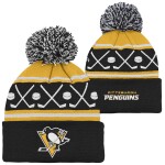 Outerstuff Dětská batolecí zimní čepice Pittsburgh Penguins NHL Face-Off Cuff Pom