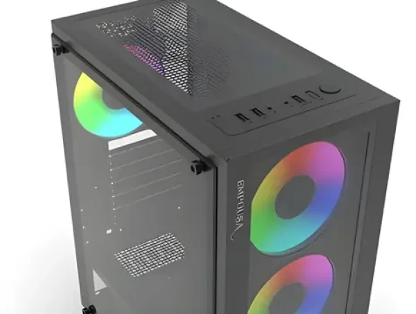 INCA Empousa černá / Mid-Tower / ATX / 1x USB 3.0 2x USB 2.0 / 2x 3,5" + 1x 2,5" / tvrzené sklo (EMG-15XN)