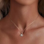 Stříbrný náhrdelník Victoria 0,5 ct MOISSANITE + CERTIFIKÁT, Stříbrná 45 cm