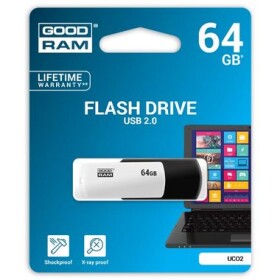 GOODRAM UCO2 64GB černo-bílá / Flash disk / USB 2.0 / čtení: 20MBs / zápis: 5MBs (UCO2-0640KWR11)