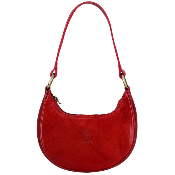 Luxusní dámská kožená kabelka na rameno Delami Vera Pelle Venny, červená
