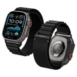 Rozbaleno - Spigen Fabric Band (hook) řemínek pro Apple Watch 49mm/46mm/45mm/44mm černá / rozbaleno (AMP10144.Rozbaleno)