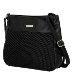 Trendy dámská koženková crossbody kabelka Pita, černá