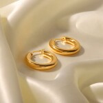ELENYS Bold Dome Hoops – pozlacené náušnice 18K žluté zlato