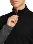 ICEBREAKER Mens 400 RealFleece Descender LS Zip, Black/Obsidian/Cb (vzorek) velikost: M