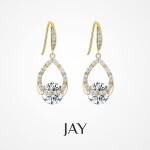 Náušnice Swarovski Elements Céline Gold, Zlatá