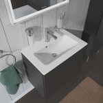 DURAVIT - ME by Starck Umyvadlo nábytkové Compact, 63x40 cm, s 1 otvorem pro baterii, s WonderGliss, alpská bílá 23426300001