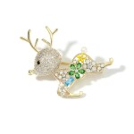 Vánoční brož Swarovski Elements Rudolf 4 - vánoční sob, Barevná/více barev