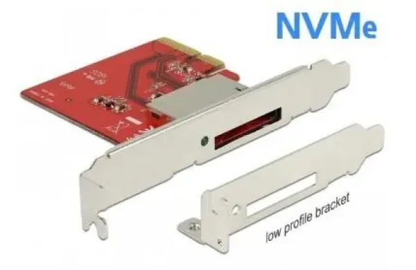 DeLock PCI Express karta CFexpress / Řadič / 1x ext. CFexpress slot / NVMe x4 / PCIe 3.0 / Nízkoprofilová (91748)