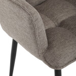 Židle jídelní, hnědá vodoodpudivá látka, černý matný lak, kovové nohy