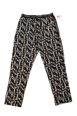 Pánské kalhoty na spaní NM1869E 1BF černo-béžové Calvin Klein černá potiskem