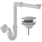 CERANO Sifon Umyvadlový/nábytkový, místošetřící /extra nízký - plast - výpusť click-clack univerzální nerez - DN32/250-700 mm - bílá