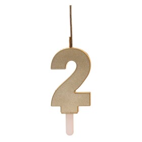 Dortisimo Dekora svíčka s prskavkou zlatá číslo 2