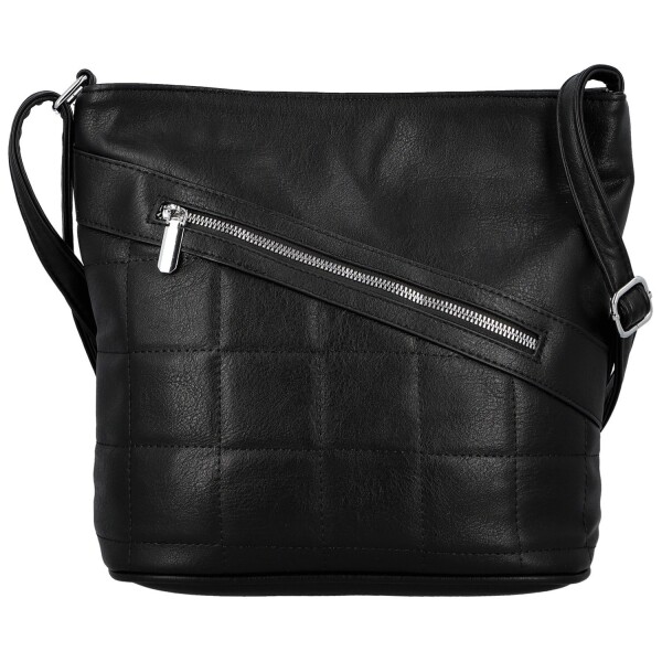 Trendy dámská koženková crossbody kabelka Carlina, černá