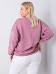 Pudrově růžová mikina plus size bez kapuce