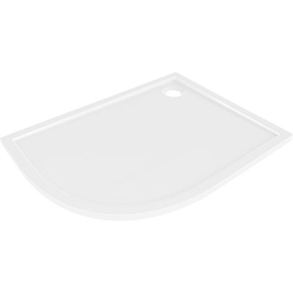 MEXEN - Flow Sprchová vanička čtvrtkruh asymetrická slim pravá 90 x 80, bílá lesk 46Q108090R