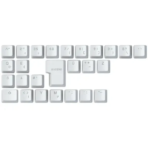 Glorious vyměnitelné klávesy GMMK ABS Doubleshot V2 (ISO DE) bílá / ABS / 26 ks / ISO DE layout / Cherry MX(+) (GLO-KC-ABS-DEKIT-W)